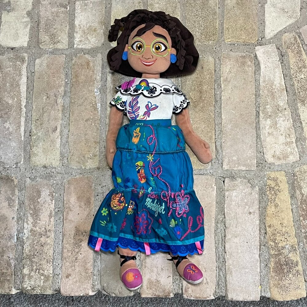 Disney Teal Encanto Mirabel Madrigal Plush Doll 18" Embroidered Details